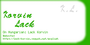 korvin lack business card